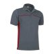 Valento THUNDER, kétszínű unisex galléros piké póló, Cement Grey-Lotto Red-XL