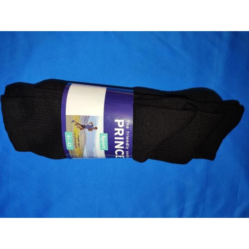 PRINCE unisex talpfrottíros sportzokni 3 páras csomagban, fekete 35-46