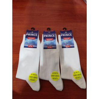 PRINCE gumi nélküli zokni 3 páras csomagban, fehér 41-43