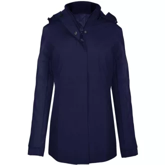   Női levehető kapucnis bélelt kabát, Kariban KA6108, Navy-S