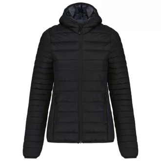   Női kapucnis bélelt meleg és ultrakönnyű kabát , Kariban KA6111, Black-M
