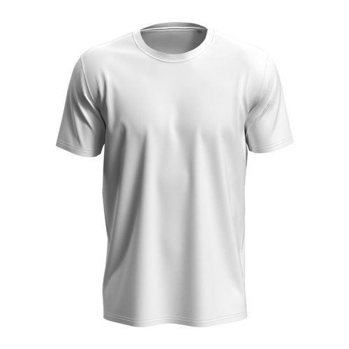 Stedman Lux unisex rövid ujjú környakas póló, White-S
