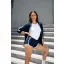 AA7301 Női pamut short, futónadrág American Apparel, Black/White-L