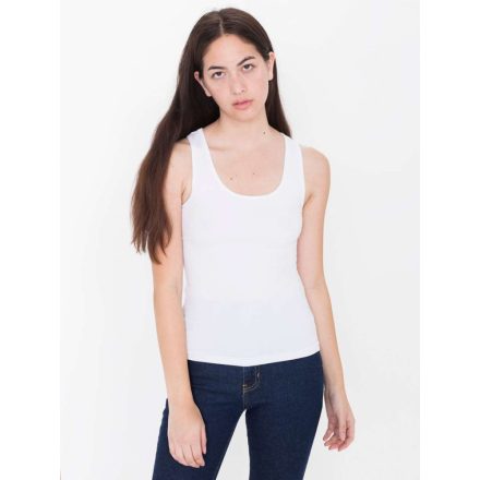 AA8308 Női sztrecs pamut ujjatlan póló-trikó American Apparel, White-2XL