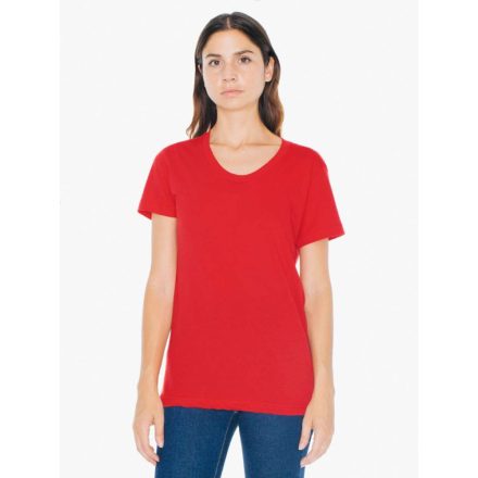 AABB301 Női környakas rövid ujjú póló American Apparel, Red-XL