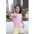 American Apparel AABB310 Rövid ujjú, Női póló, Pink/White R