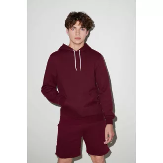   AAMT498 unisex kapucnis pulóver American Apparel, Peppered Cranberry-XL