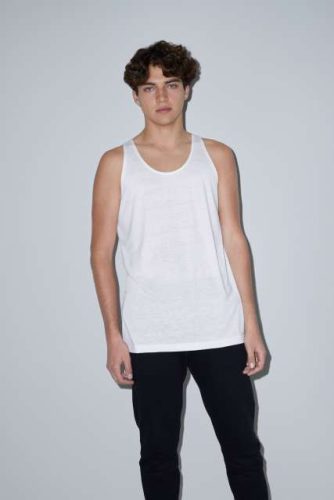 AAPL408 szublimálható unisex ujjatlan póló American Apparel, White-S