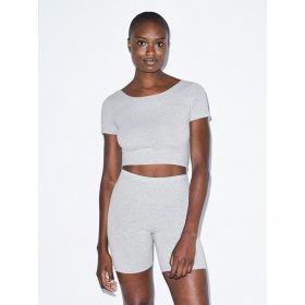   AARSA8380 Női rövid ujjú pamut sztreccs top American Apparel, Heather Grey-XS
