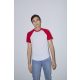 AARSABB4237 kétszínű raglános rövid ujjú póló American Apparel, White/Red-2XL