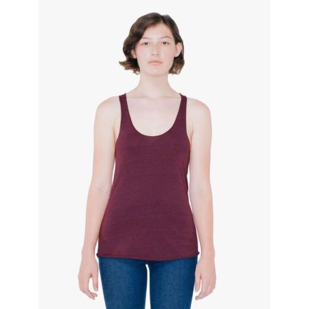 AATR308 Női tri-blend ujjatlan póló-trikó American Apparel, Tri-Cranberry-S