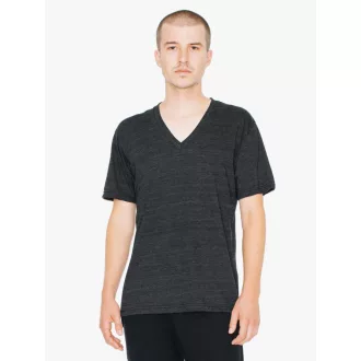   AATR461 V-nyakú unisex tri-blend rövid ujjú póló American Apparel, Tri-Black-XL