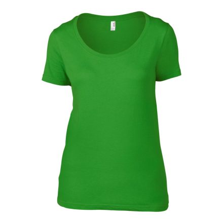 AN391 környakas Női póló mély dekoltázzsal Anvil, Green Apple-XS