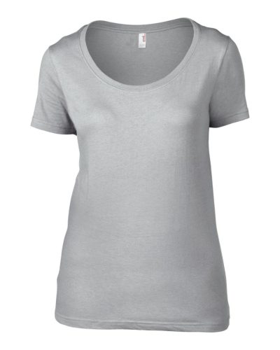 AN391 környakas Női póló mély dekoltázzsal Anvil, Silver-XL