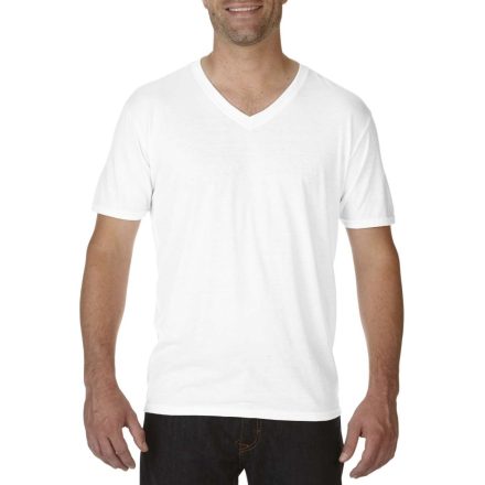 AN6752 tri-blend V-nyakú férfi póló Anvil, White-S