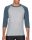 AN6755 3/4 ujjú tri-blend férfi póló Anvil, Heather Grey/Heather Navy-2XL