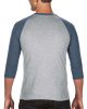 AN6755 3/4 ujjú tri-blend férfi póló Anvil, Heather Grey/Heather Navy-2XL