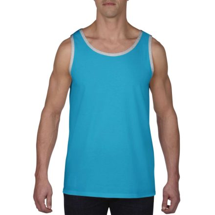 AN986 ujjatlan férfi póló-trikó Anvil, Caribbean Blue/Heather Grey-S