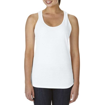 ANL6751 ívelt aljjú sporthátú ujjatlan női póló-trikó Anvil, White-L