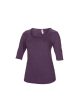 ANL6756 mély nyakkivágású 1/2 ujjú Női póló Anvil, Heather Aubergine-S