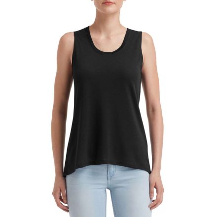 ANL37PV ívelt aljjú laza szabású ujjatlan Női póló-trikó Anvil, Black-XL
