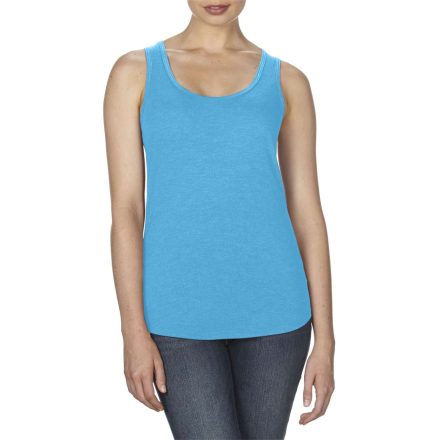 ANL6751 ívelt aljjú sporthátú ujjatlan női póló-trikó Anvil, Heather Caribbean Blue-2XL