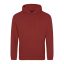 Just Hoods Uniszex laza szabású kapucnis pulóver AWJH001, Brick Red-L