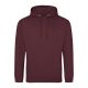 Just Hoods Uniszex laza szabású kapucnis pulóver AWJH001, Burgundy Smoke-2XL