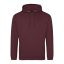 Just Hoods Uniszex laza szabású kapucnis pulóver AWJH001, Burgundy Smoke-XS