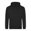 Just Hoods Uniszex laza szabású kapucnis pulóver AWJH001, Deep Black-XL