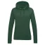 Just Hoods Női kapucnis pulóver bolyhozott belsővel AWJH001F, Bottle Green-XS