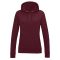 Just Hoods Női kapucnis pulóver bolyhozott belsővel AWJH001F, Burgundy-XS