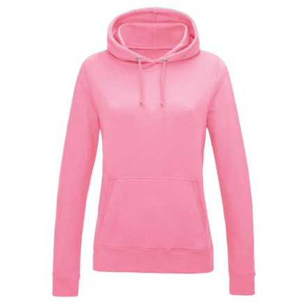 Just Hoods Női kapucnis pulóver bolyhozott belsővel AWJH001F, Candyfloss Pink-L
