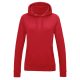 Just Hoods Női kapucnis pulóver bolyhozott belsővel AWJH001F, Fire Red-S