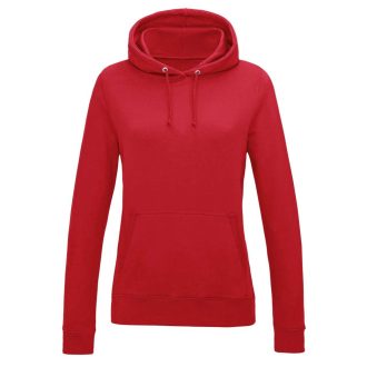   Just Hoods Női kapucnis pulóver bolyhozott belsővel AWJH001F, Fire Red-XS