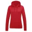 Just Hoods Női kapucnis pulóver bolyhozott belsővel AWJH001F, Fire Red-XS