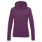 Just Hoods Női kapucnis pulóver bolyhozott belsővel AWJH001F, Plum-2XL
