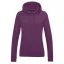 Just Hoods Női kapucnis pulóver bolyhozott belsővel AWJH001F, Plum-2XL
