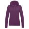 Just Hoods Női kapucnis pulóver bolyhozott belsővel AWJH001F, Plum-XL