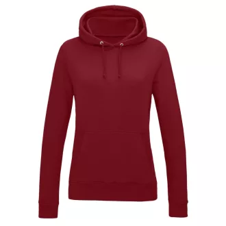   Just Hoods Női kapucnis pulóver bolyhozott belsővel AWJH001F, Red Hot Chilli-2XL