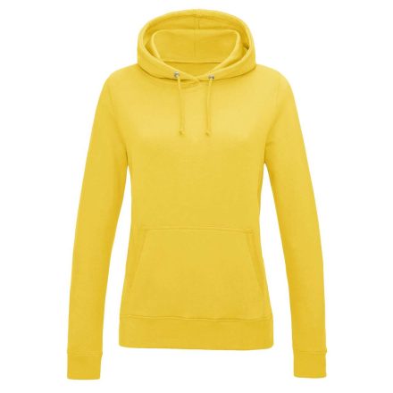 Just Hoods Női kapucnis pulóver bolyhozott belsővel AWJH001F, Sun Yellow-2XL