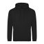 Just Hoods Uniszex laza szabású kapucnis pulóver AWJH001, Jet Black-L