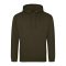 Just Hoods Uniszex laza szabású kapucnis pulóver AWJH001, Olive Green-M