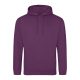 Just Hoods Uniszex laza szabású kapucnis pulóver AWJH001, Plum-XL