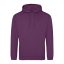Just Hoods Uniszex laza szabású kapucnis pulóver AWJH001, Plum-XS