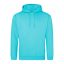 Just Hoods Uniszex laza szabású kapucnis pulóver AWJH001, Turquoise Surf-2XL