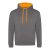 Just Hoods Uniszex kapucnis pulóver  kontrasztos színű kapucni béléssel AWJH003, Charcoal/Orange Crush-2XL