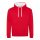 Just Hoods Uniszex kapucnis pulóver  kontrasztos színű kapucni béléssel AWJH003, Fire Red/Arctic White-2XL