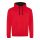 Just Hoods Uniszex kapucnis pulóver  kontrasztos színű kapucni béléssel AWJH003, Fire Red/Jet Black-XS
