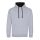 Just Hoods Uniszex kapucnis pulóver  kontrasztos színű kapucni béléssel AWJH003, Heather Grey/Jet Black-L
